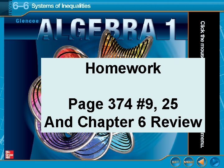 Homework Page 374 #9, 25 And Chapter 6 Review 