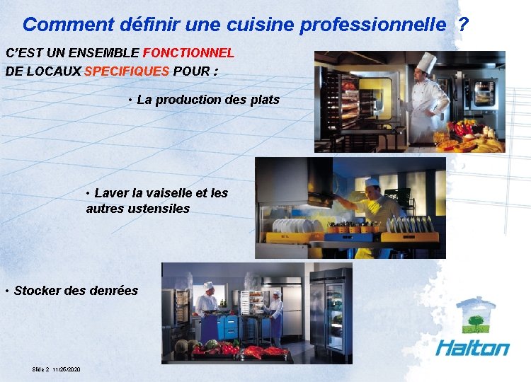 Comment définir une cuisine professionnelle ? C’EST UN ENSEMBLE FONCTIONNEL DE LOCAUX SPECIFIQUES POUR
