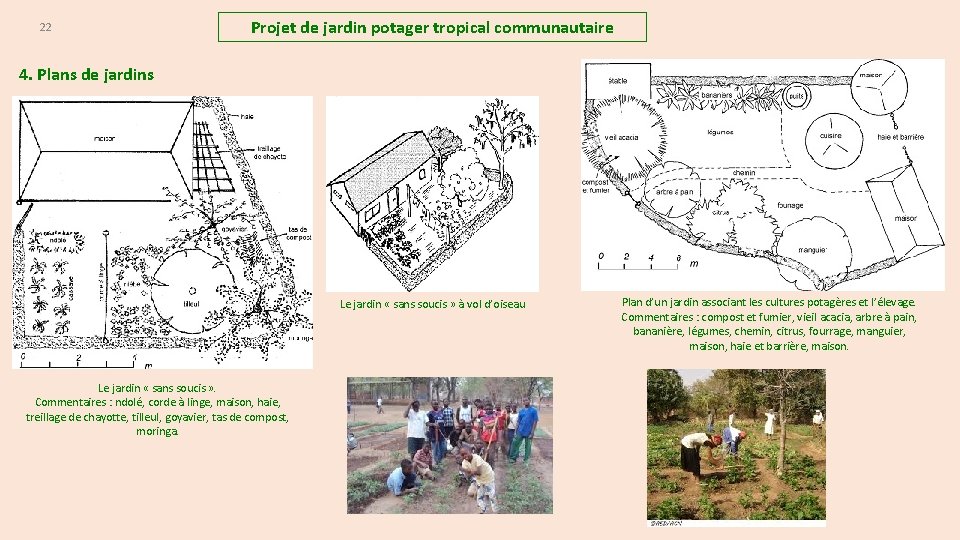 22 Projet de jardin potager tropical communautaire 4. Plans de jardins Le jardin «