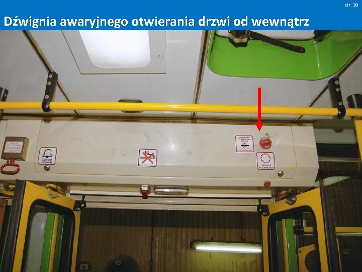 str. 20 Dźwignia awaryjnego otwierania drzwi od wewnątrz 