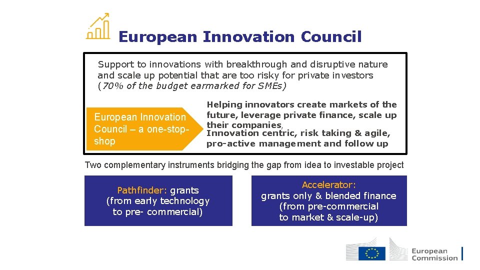 European Innovation Council Support to innovations with breakthrough and disruptive nature and scale up