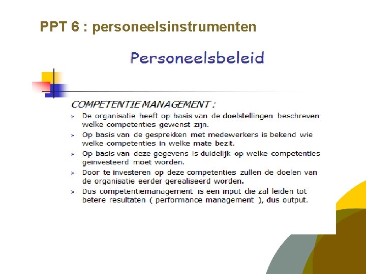 PPT 6 : personeelsinstrumenten 