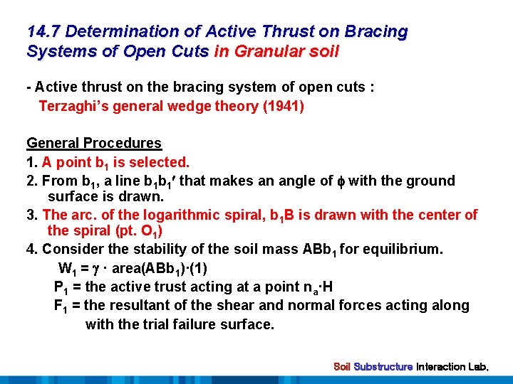 14. 7 Determination of Active Thrust on Bracing Systems of Open Cuts in Granular