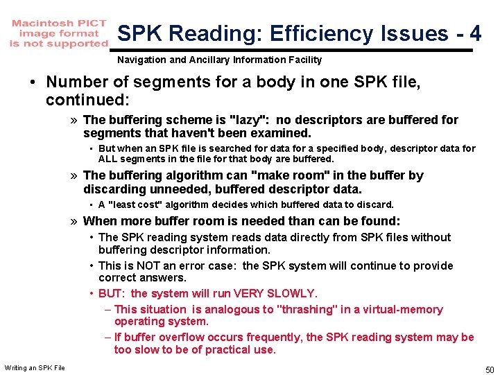 SPK Reading: Efficiency Issues - 4 Navigation and Ancillary Information Facility • Number of SPK Reading: Efficiency Issues - 4 Navigation and Ancillary Information Facility • Number of