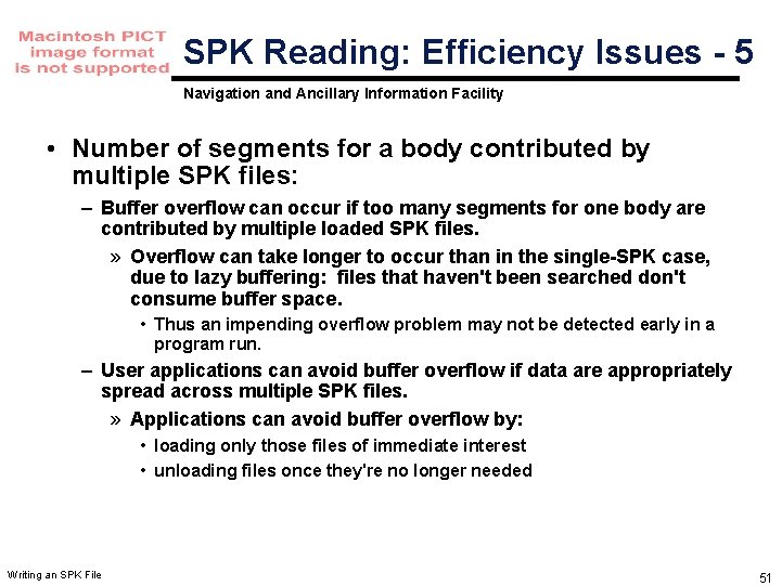 SPK Reading: Efficiency Issues - 5 Navigation and Ancillary Information Facility • Number of SPK Reading: Efficiency Issues - 5 Navigation and Ancillary Information Facility • Number of