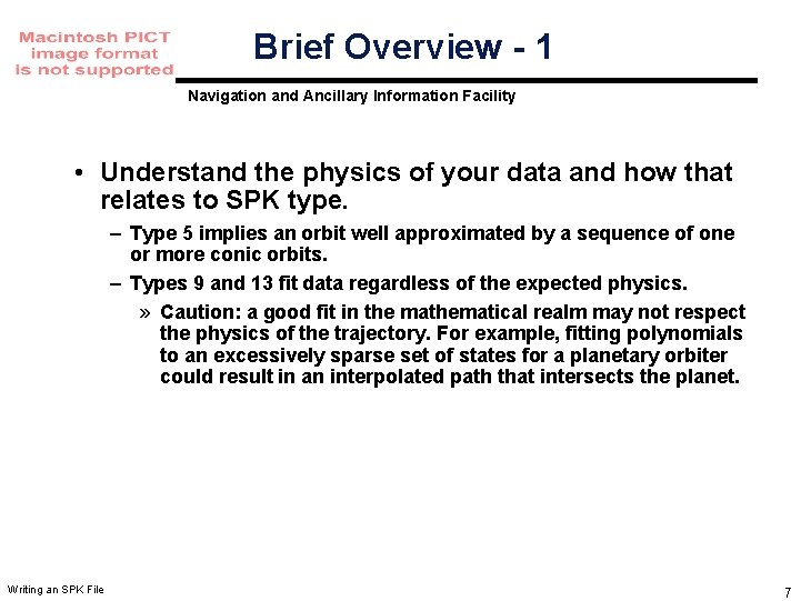 Brief Overview - 1 Navigation and Ancillary Information Facility • Understand the physics of Brief Overview - 1 Navigation and Ancillary Information Facility • Understand the physics of