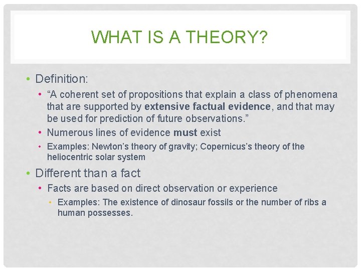 WHAT IS A THEORY? • Definition: • “A coherent set of propositions that explain WHAT IS A THEORY? • Definition: • “A coherent set of propositions that explain