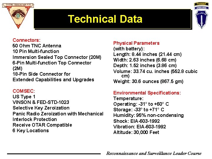 Technical Data Connectors: 50 Ohm TNC Antenna 10 Pin Multi-function Immersion Sealed Top Connector Technical Data Connectors: 50 Ohm TNC Antenna 10 Pin Multi-function Immersion Sealed Top Connector