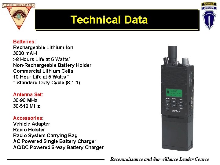 Technical Data Batteries: Rechargeable Lithium-Ion 3000 m. AH >8 Hours Life at 5 Watts* Technical Data Batteries: Rechargeable Lithium-Ion 3000 m. AH >8 Hours Life at 5 Watts*