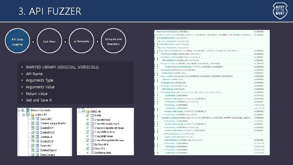3. API FUZZER API Data Logging ▶ Call-Flow ▶ . c Template ▶ • 3. API FUZZER API Data Logging ▶ Call-Flow ▶ . c Template ▶ •