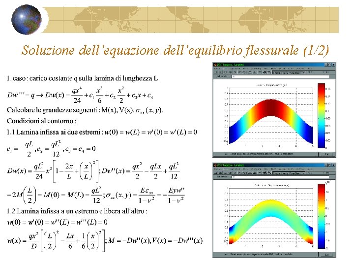 Soluzione dell’equazione dell’equilibrio flessurale (1/2) Soluzione dell’equazione dell’equilibrio flessurale (1/2)