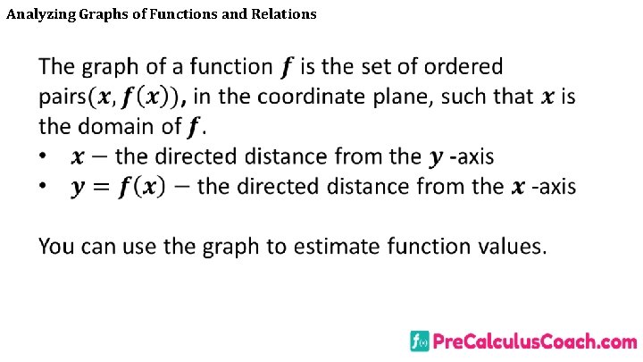 Analyzing Graphs of Functions and Relations 