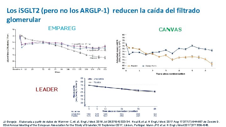 Los i. SGLT 2 (pero no los ARGLP-1) reducen la caída del filtrado glomerular