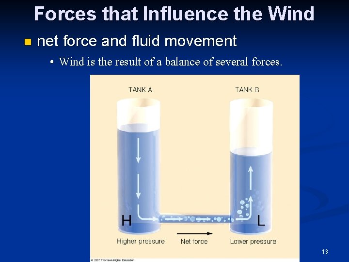 Forces that Influence the Wind n net force and fluid movement • Wind is