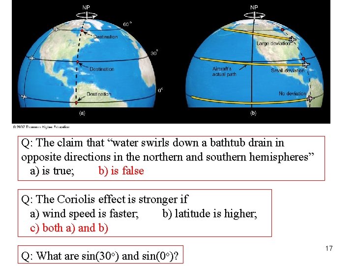 Q: The claim that “water swirls down a bathtub drain in opposite directions in