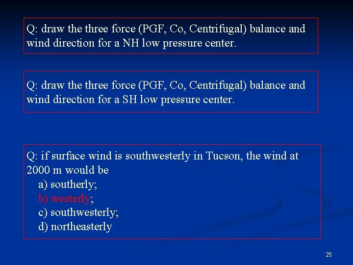 Q: draw the three force (PGF, Co, Centrifugal) balance and wind direction for a