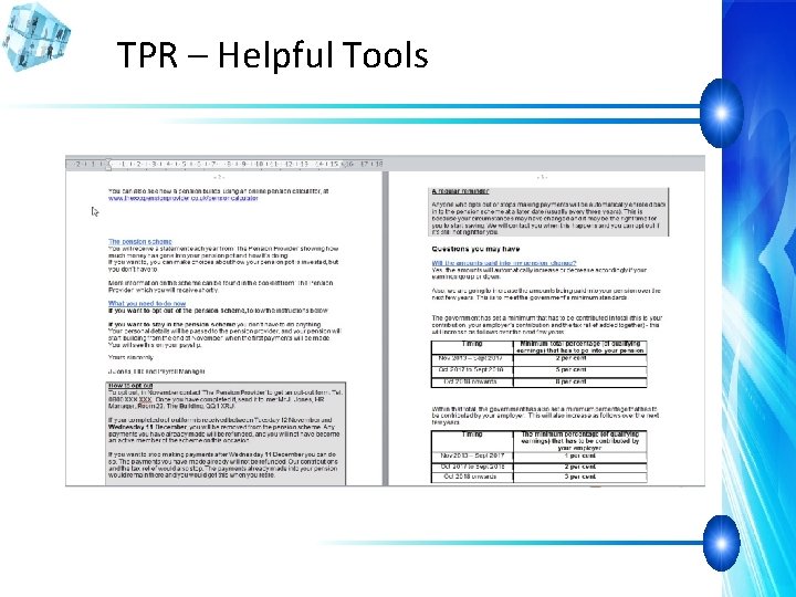 TPR – Helpful Tools 