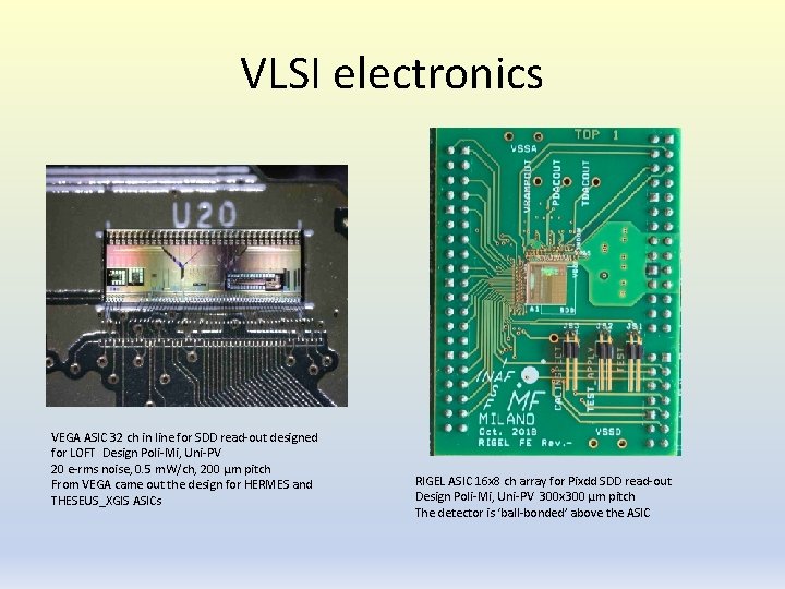 VLSI electronics VEGA ASIC 32 ch in line for SDD read-out designed for LOFT