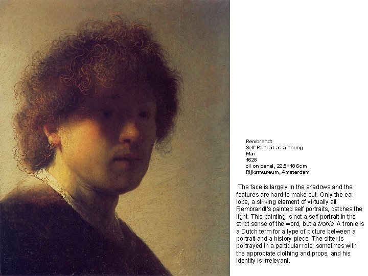 Rembrandt Self Portrait as a Young Man 1628 oil on panel, 22. 5 x