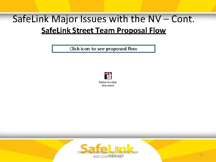 Safe. Link Major Issues with the NV – Cont. Safe. Link Street Team Proposal