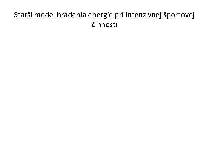 Starší model hradenia energie pri intenzívnej športovej činnosti 