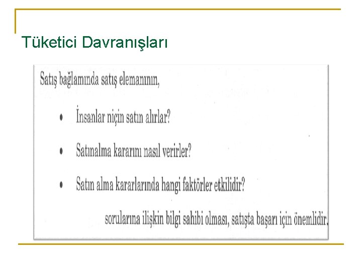 Tüketici Davranışları 