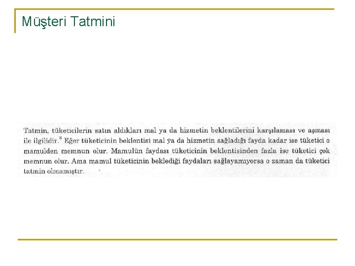 Müşteri Tatmini 