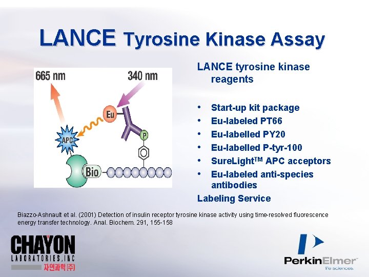 LANCE Tyrosine Kinase Assay LANCE tyrosine kinase reagents • • • Start-up kit package