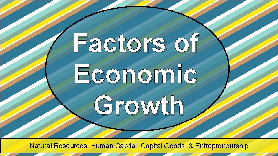 Factors of Economic Growth Natural Resources, Human Capital, Capital Goods, & Entrepreneurship 