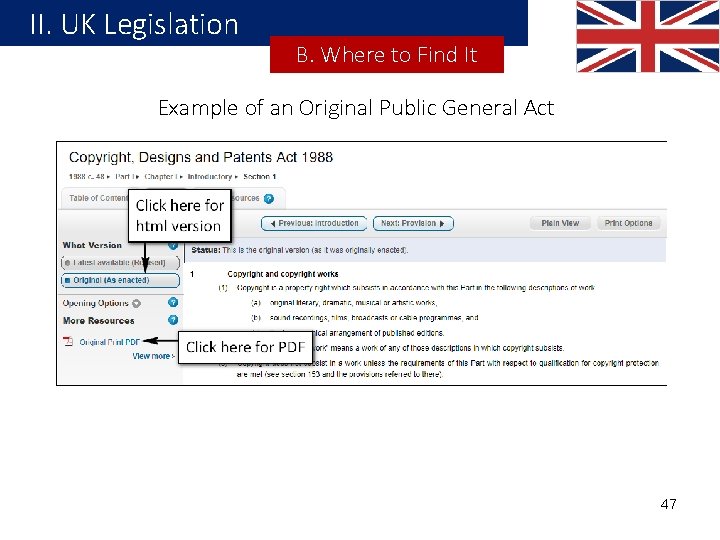 II. UK Legislation B. Where to Find It Example of an Original Public General