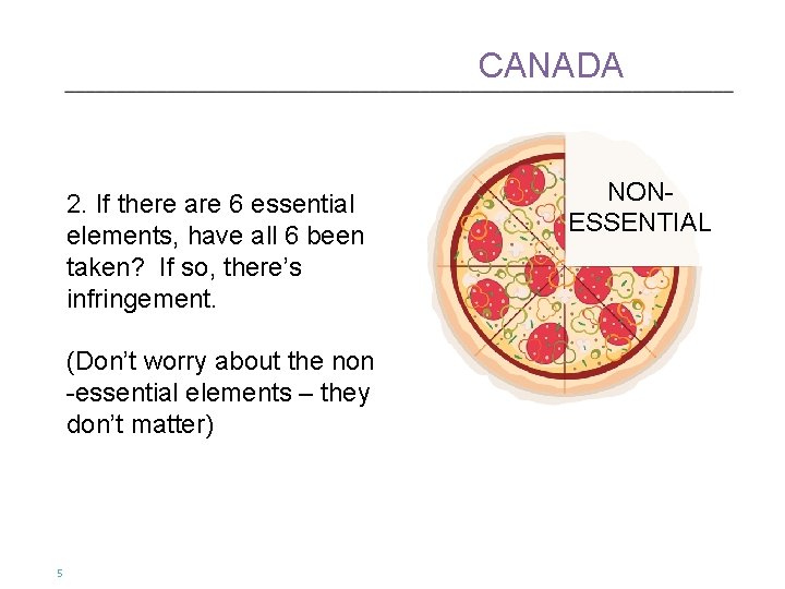 CANADA 2. If there are 6 essential elements, have all 6 been taken? If