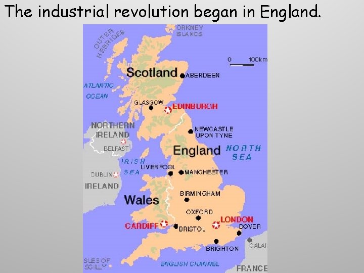 The industrial revolution began in England. The industrial revolution began in England.