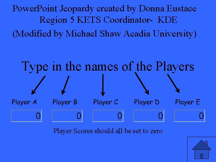 Power. Point Jeopardy created by Donna Eustace Region 5 KETS Coordinator- KDE (Modified by