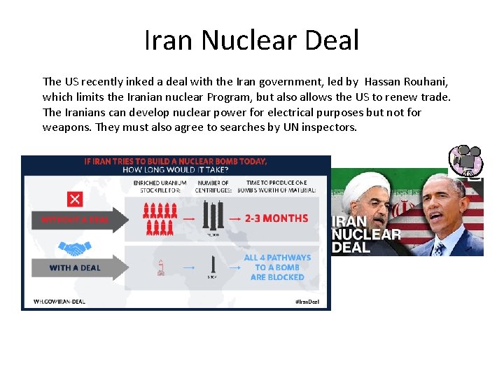 Iran Nuclear Deal The US recently inked a deal with the Iran government, led