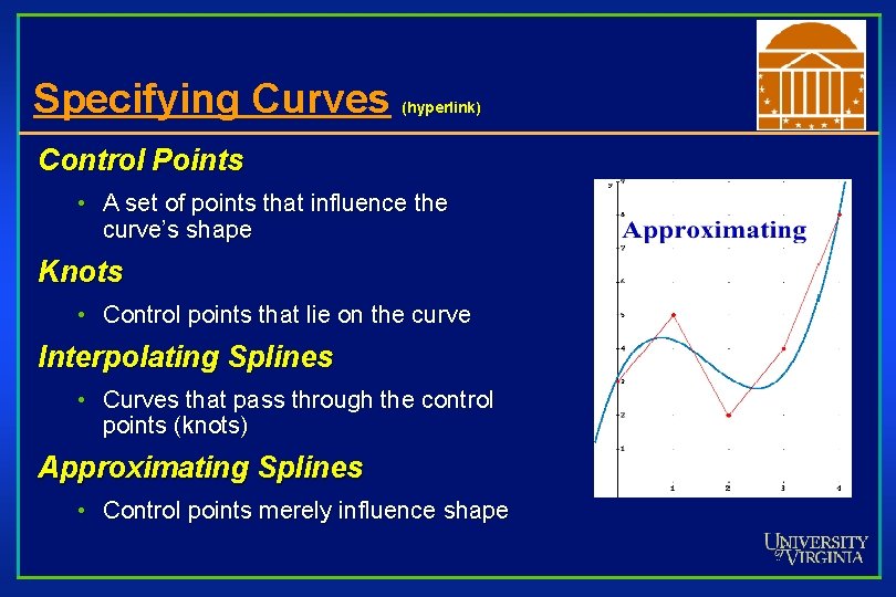 Specifying Curves (hyperlink) Control Points • A set of points that influence the curve’s