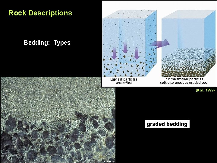 Rock Descriptions Bedding: Types (AGI, 1999) graded bedding 
