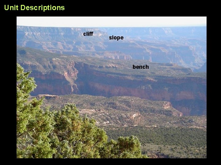 Unit Descriptions cliff slope bench 