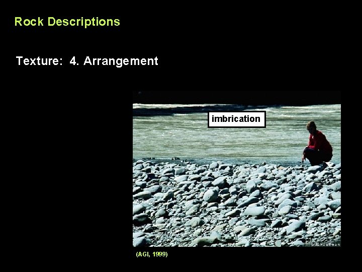 Rock Descriptions Texture: 4. Arrangement imbrication (AGI, 1999) 