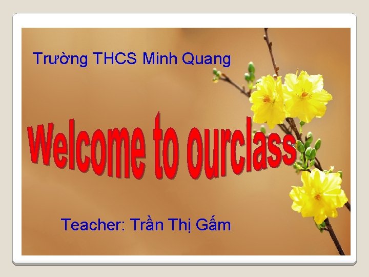 Trường THCS Minh Quang Teacher: Trần Thị Gấm 