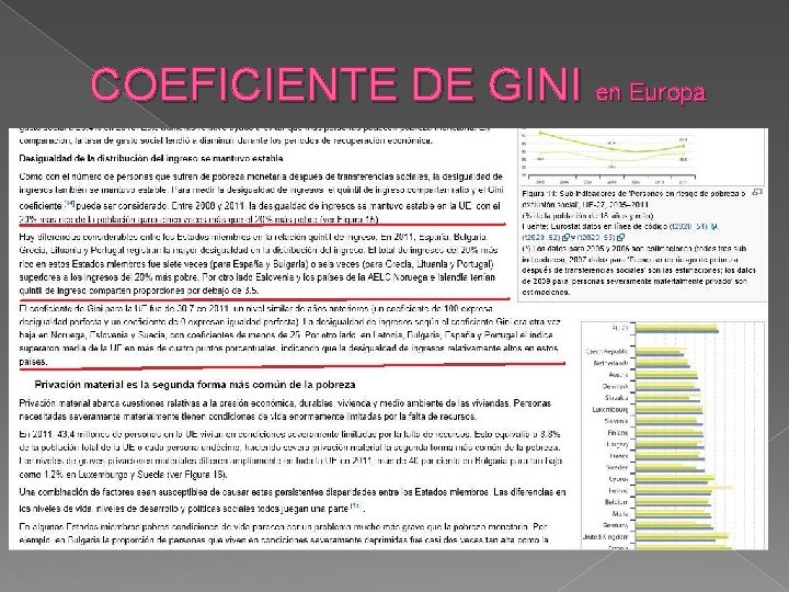 COEFICIENTE DE GINI en Europa 