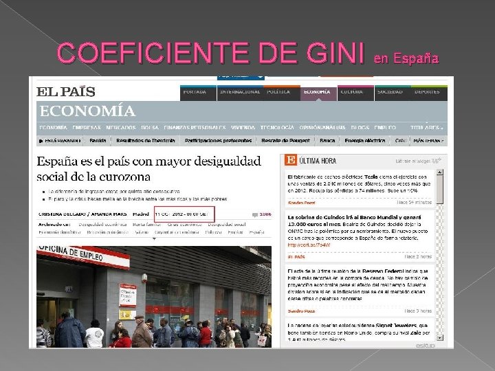 COEFICIENTE DE GINI en España 