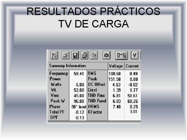 RESULTADOS PRÁCTICOS TV DE CARGA 