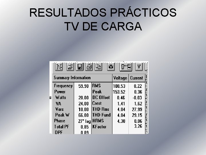 RESULTADOS PRÁCTICOS TV DE CARGA 