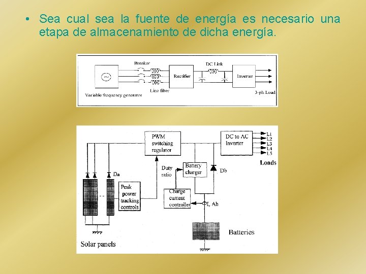  • Sea cual sea la fuente de energía es necesario una etapa de