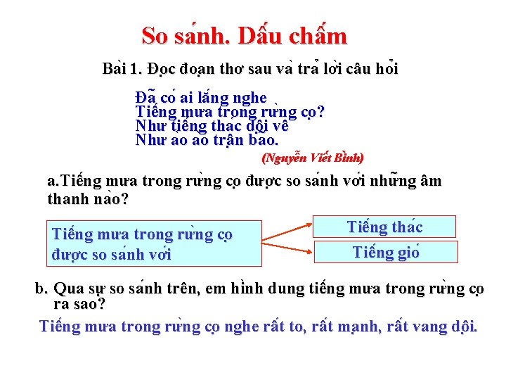 So sa nh. Dâ u châ m Ba i 1. Đo c đoa n