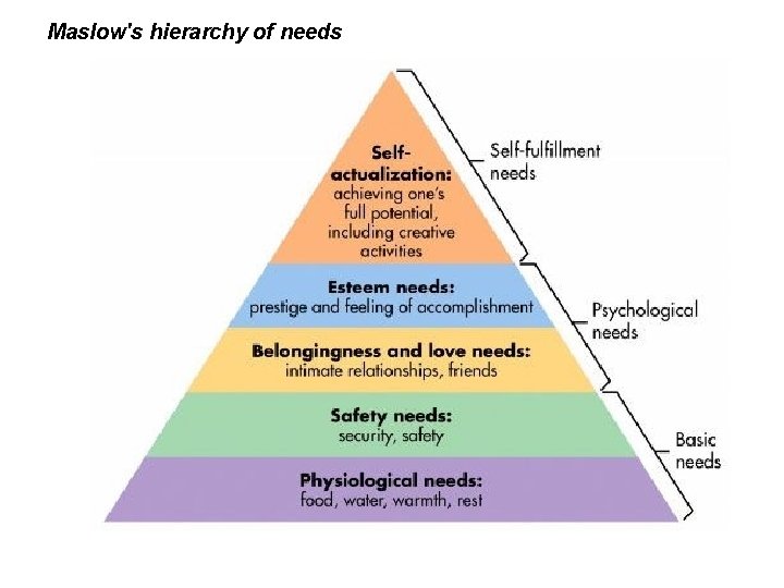 Maslow's hierarchy of needs 