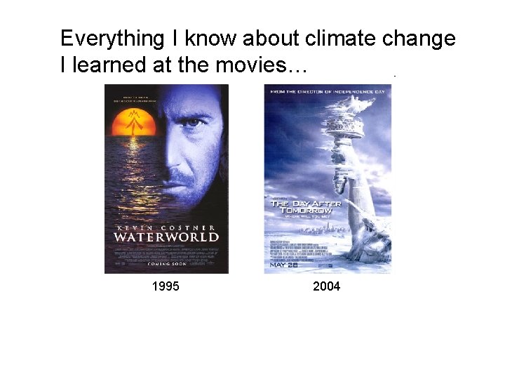Everything I know about climate change I learned at the movies… 1995 2004 