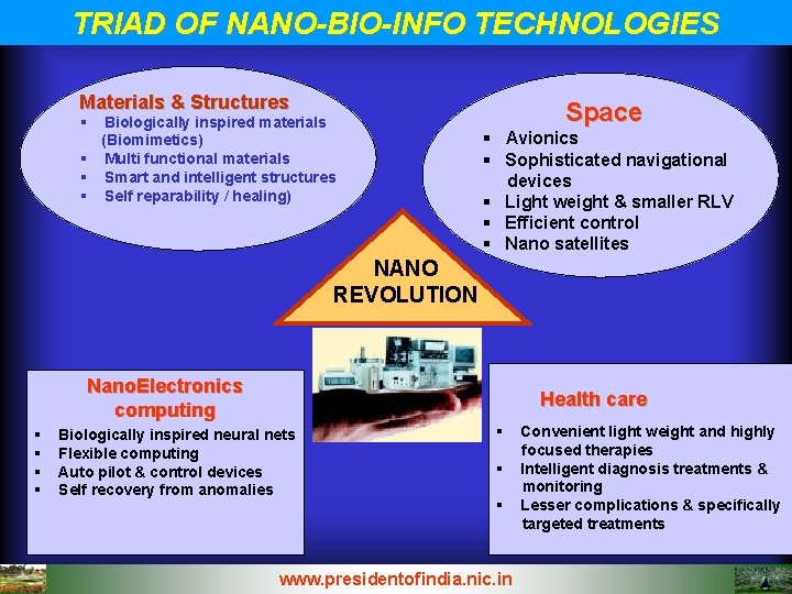 TRIAD OF NANO-BIO-INFO TECHNOLOGIES Materials & Structures § Biologically inspired materials (Biomimetics) § Multi