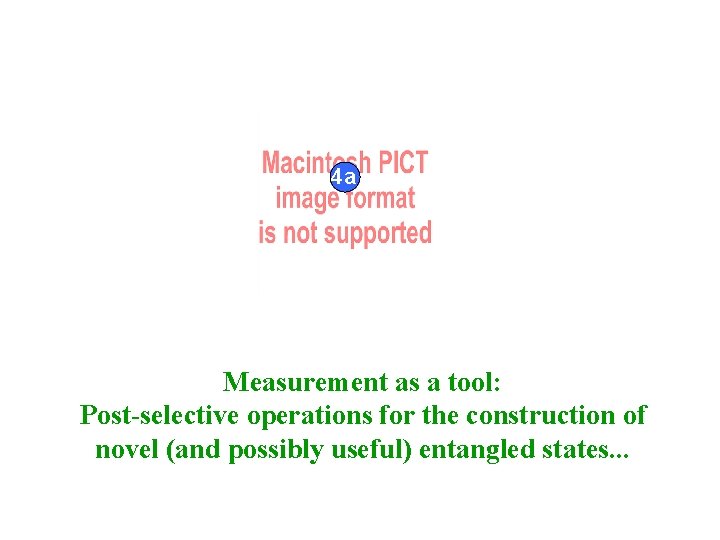 4 a Measurement as a tool: Post-selective operations for the construction of novel (and