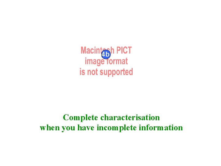 4 b 4 b Complete characterisation when you have incomplete information 